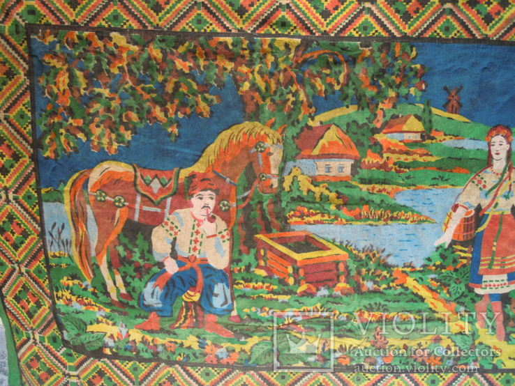 Настінний декоративний килим. Козак з дівчиною., фото №4