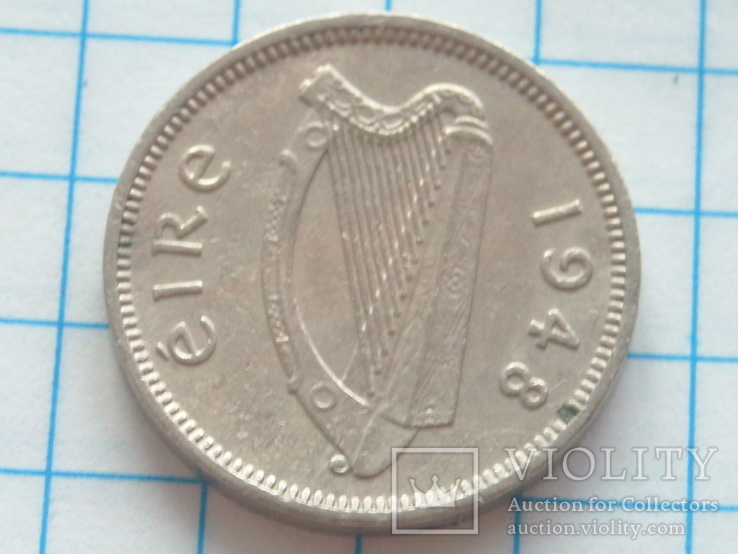 3 пенса, Ирландия, 1948г., фото №3