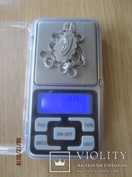 Старая ладанка серебро 800 дева мария  с цепочкой, фото №8