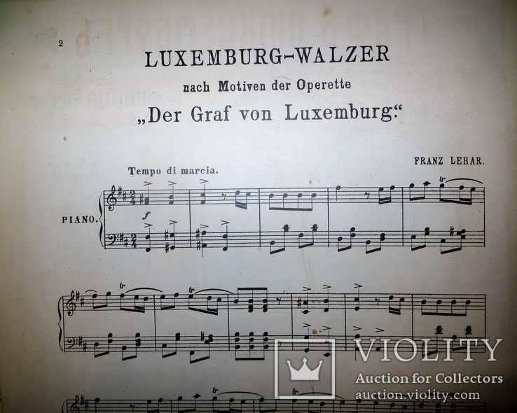 Ноты.музыка франца легара.вальс.по мотивам оперетты "граф люксембург", фото №5