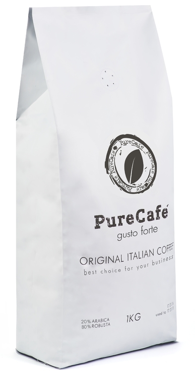 Кофе PureCafe Gusto Forte, зерно, 20% Арабики/80% Робусты, Италия, 1кг