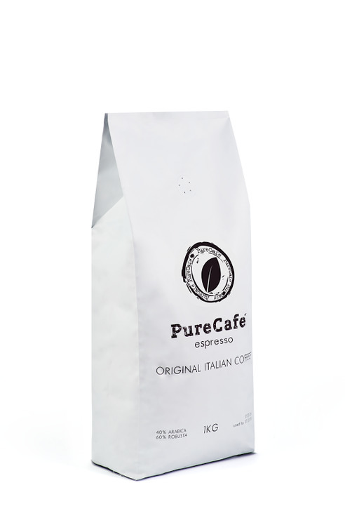 Кофе PureCafe Espresso, 40% Арабики, 60% Робусты, зерно, Италия, 1кг., фото №2