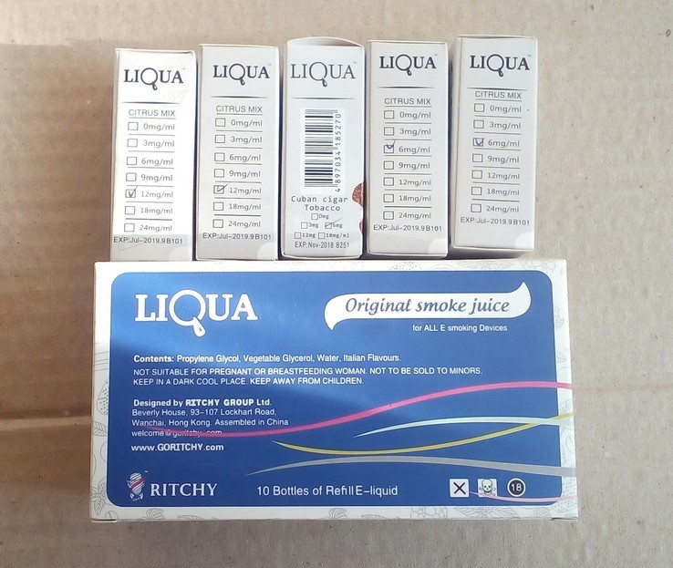 Жидкость,заправка для электронных сигарет Liqua 10мл с никотином 5 шт, numer zdjęcia 4