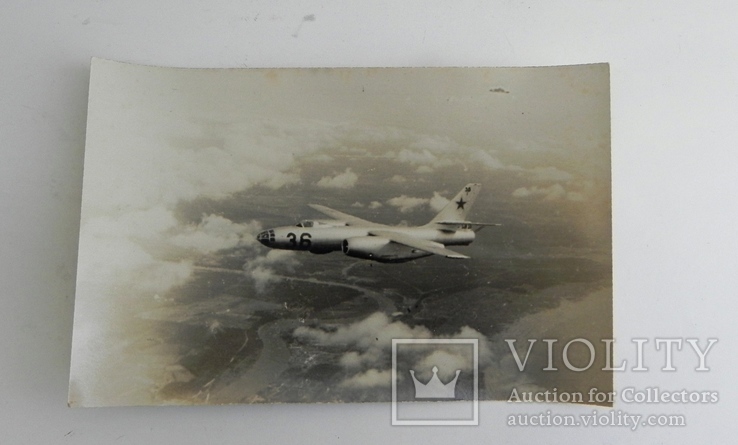 Фото "Бомбардировщик  Ил-28 над облаками". 1957 г.