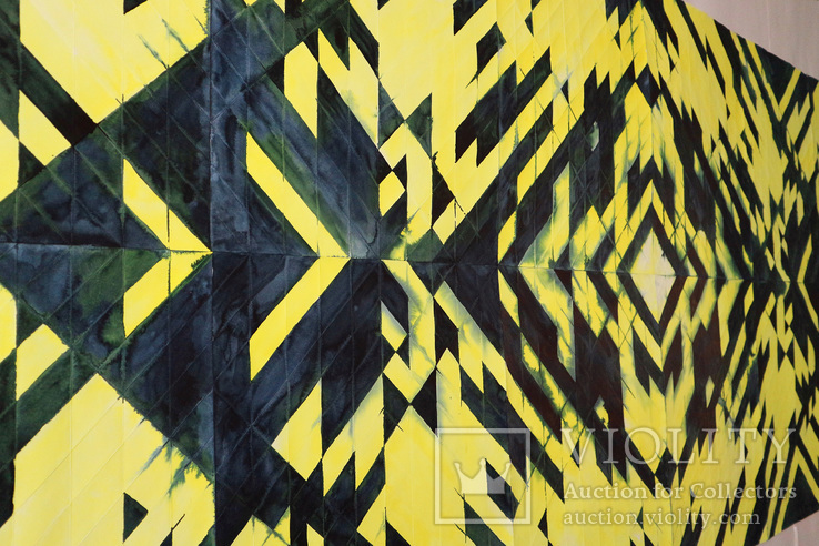 Индиго-желтый. Акварельная абстракция 3х1,24 м (Ю. Смаль), фото №4
