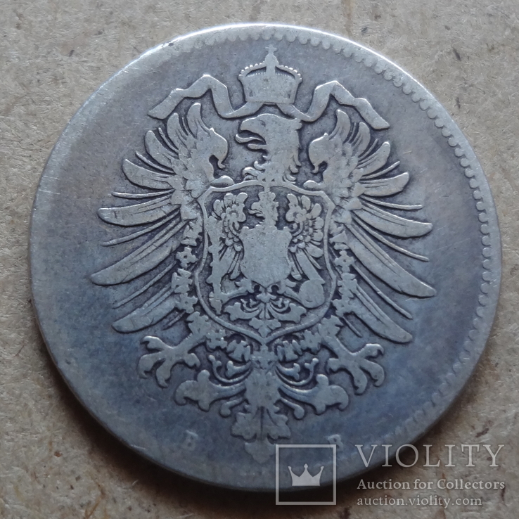 1 марка 1875 В  Германия  серебро     (Т.14.18)~
