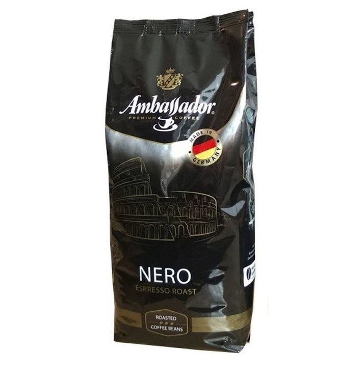 Кофе 1кг зерновой Амбрассадор Неро / AMBASSADOR NERO. Оптом дешевле.