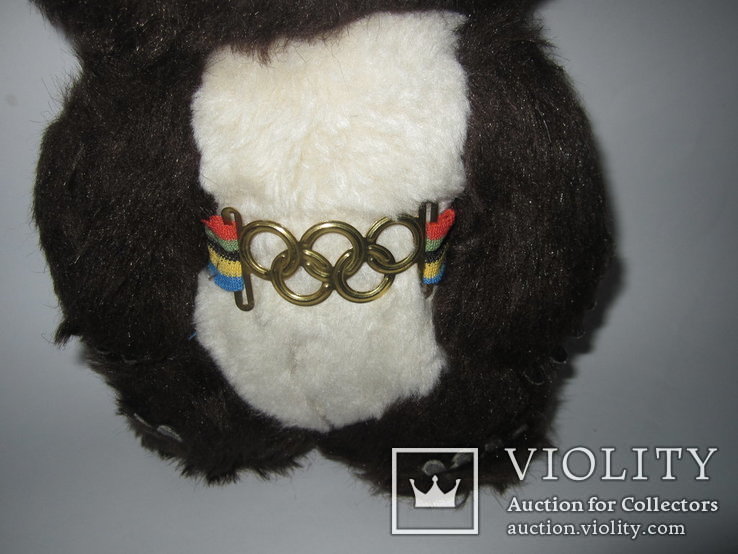 Олимпийский мишка с рычалкой игрушка СССР, фото №6