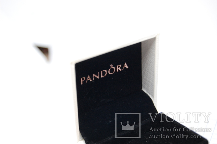 Фирменная коробочка Pandora 68х68мм. Высота 40мм. Логотип на крышке, фото №7