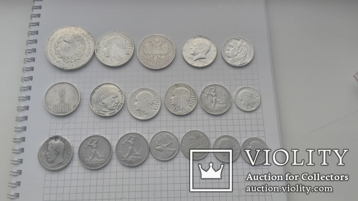Монеты серебро 18 шт- 205грамм