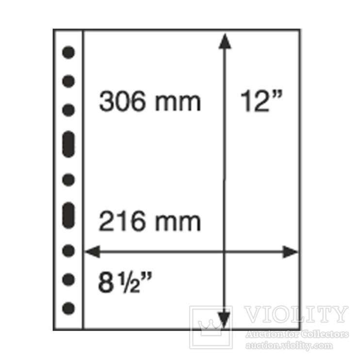 Лист к альбому Leuchtturm, Grande 2x1 карман 216 х 306 мм, черный, 1S. 333555, фото №2