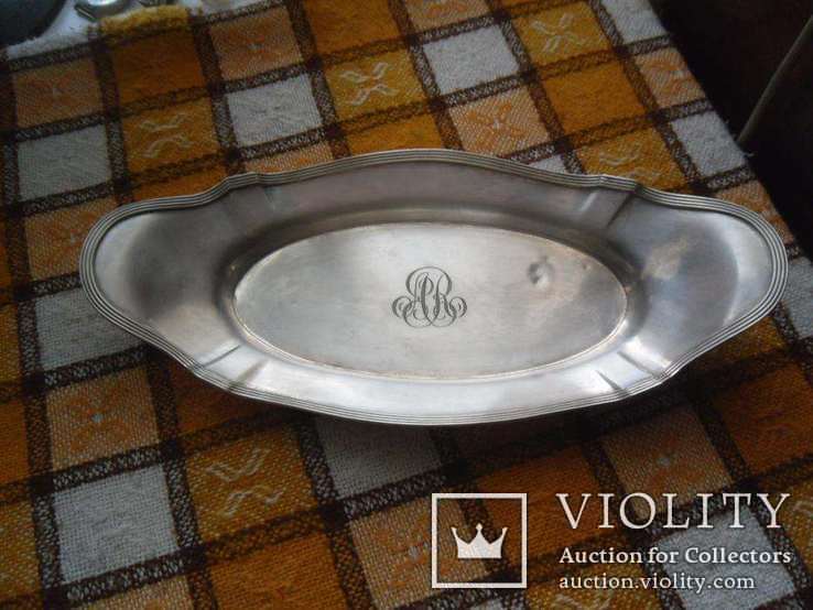 Селедочница тарелка серебро 925, фото №2