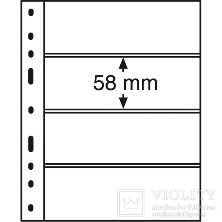 Лист к альбому Leuchtturm, Optima, 2x4 делений по 180 x 58 мм, черный, 4S. 331859, фото №2