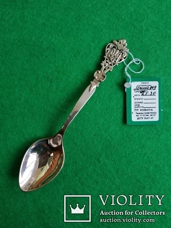 Комплект серебряных чайных ложек с национальной символикой, фото №9