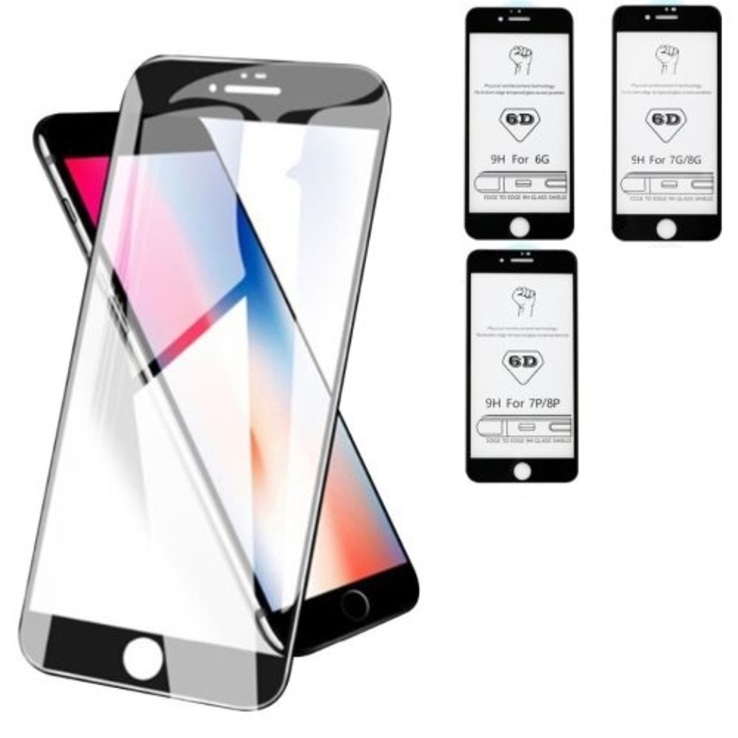 Захисне скло/Защитное стекло 6D для телефону Apple iPhone 6 Plus / + чорний, фото №2