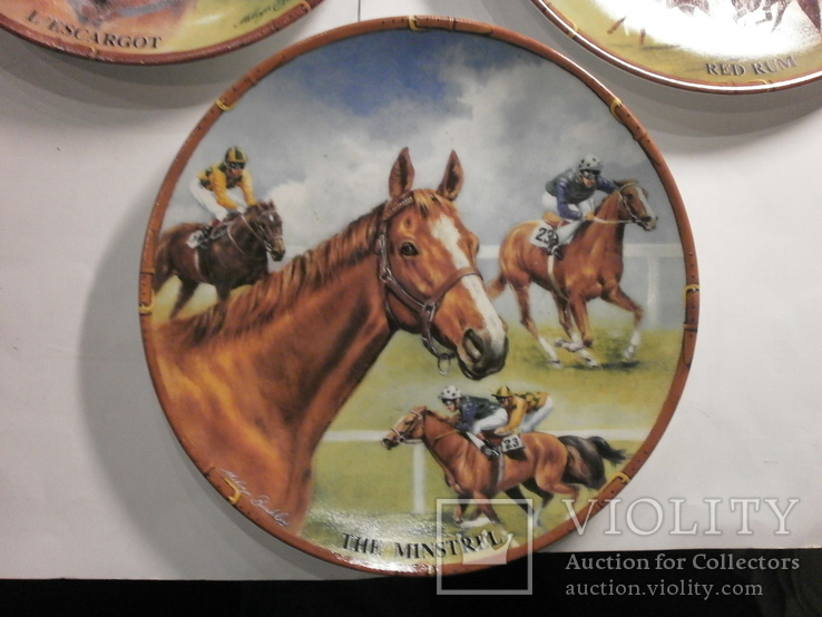 Три Декоративные тарелки Лошади. Скакуны, фото №5