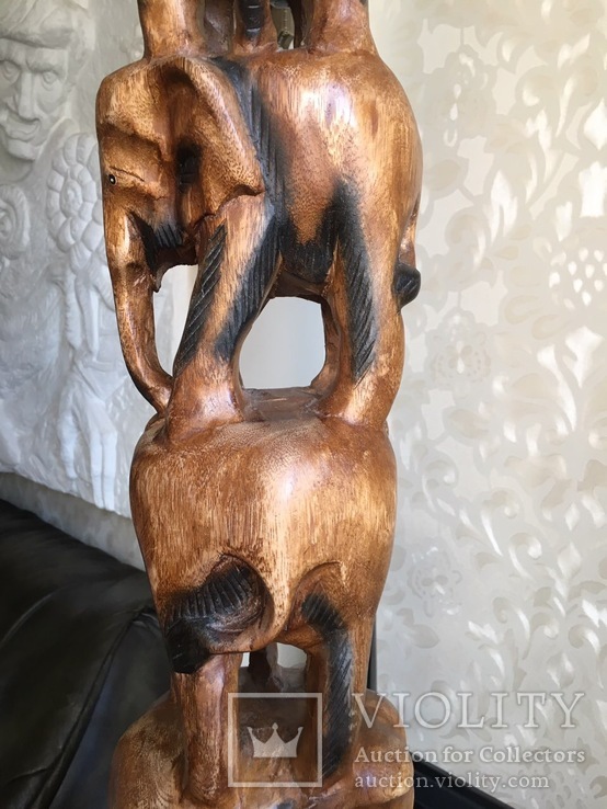 Статуэтка индийские слоны из дерева, фото №8