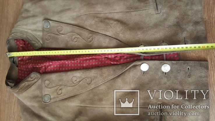 Винтажный баварский кожаный пиджак с монетными пуговицами, фото №8