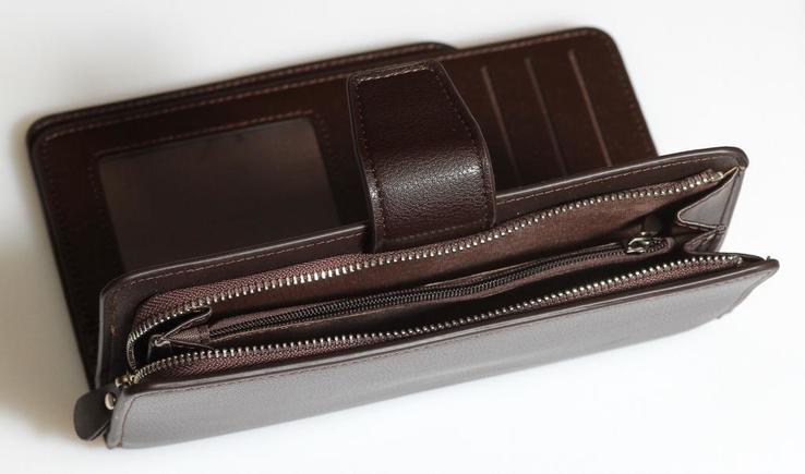 Клатч кошелек Balleri, темно коричневый, фото №7