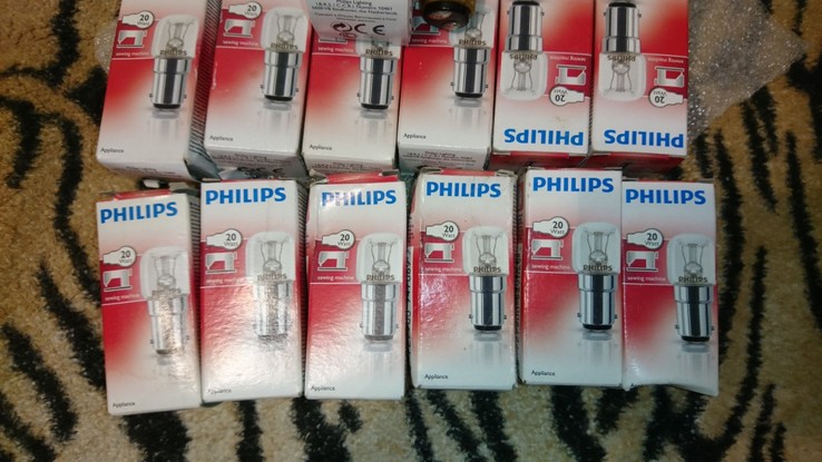 Лампа PHILIPS 52*22 мм 20W B15,  для швейных машин.Новые 26 шт в лоте, photo number 7