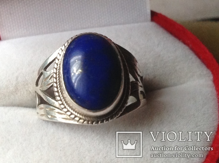 Кольцо серебро  925 пр с синим камнем