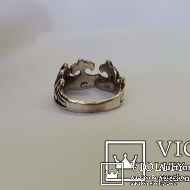 Кольцо Королевская лилия Корона серебро 925, фото №5
