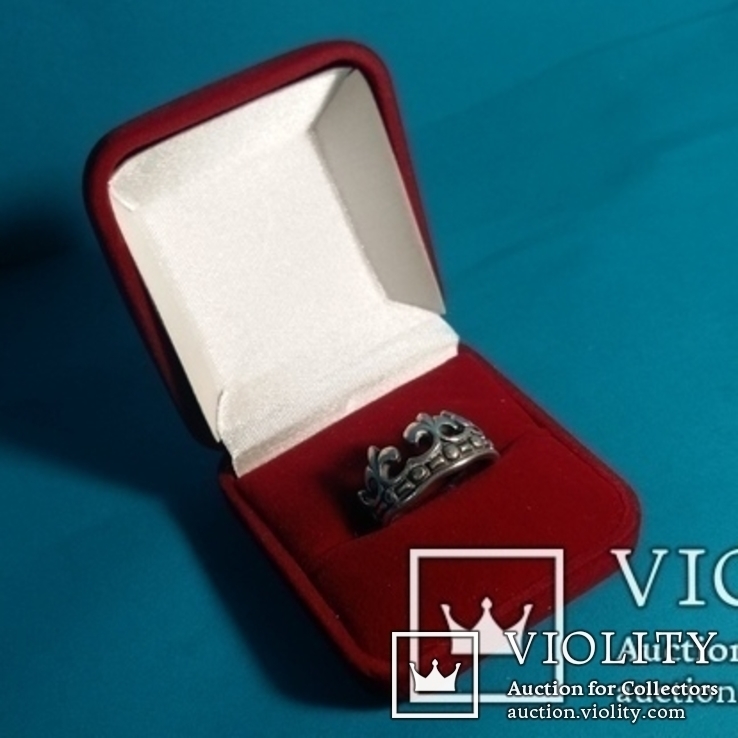 Кольцо Королевская лилия Корона серебро 925, фото №8