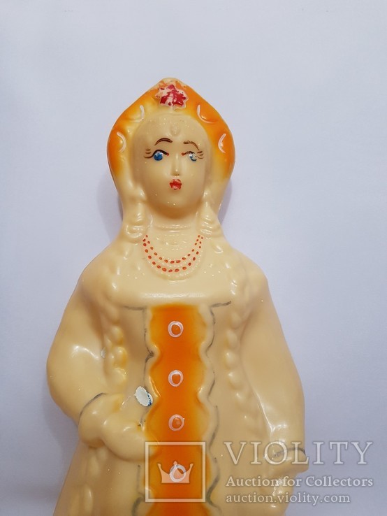 Снегурочка девушка в кокошнике 39 см. цена клеймо СССР 50 - 60 е годы большая, фото №5