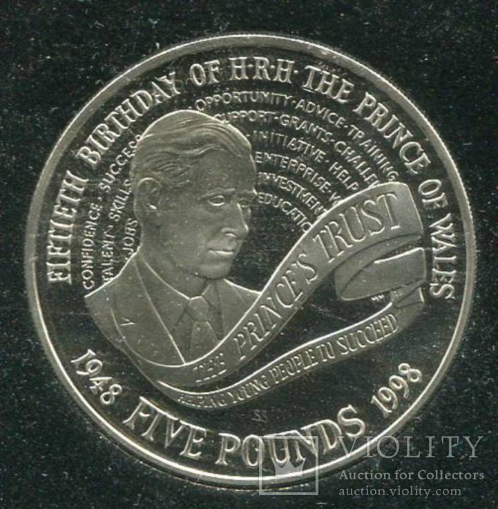 Великобритания 5 фунтов 1998 ПРУФ Принц Филипп, фото №2