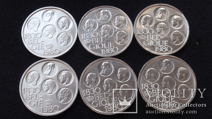 500 франков 1980 Бельгия 150-летие независимости 6 шт.