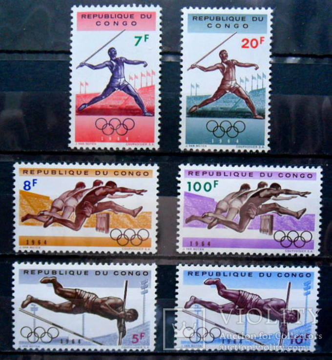 Конго 1964 олимпиада спорт MNH** 4 евро, фото №3