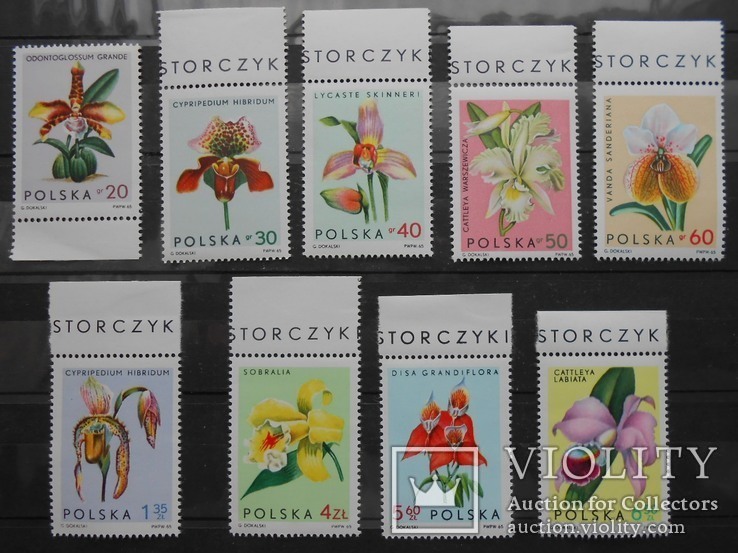 Польша 1965 г. Цветы Орхидеи (**) Полная серия