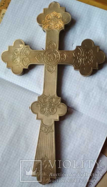 Крест напрестольный, серебро 84 пр, фото №3