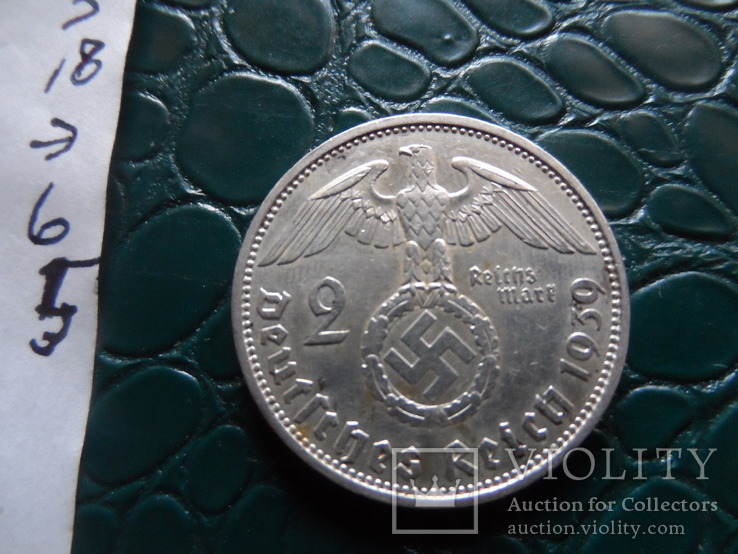 2 марки 1939  Германия  серебро  (Э.6.5)~, фото №5
