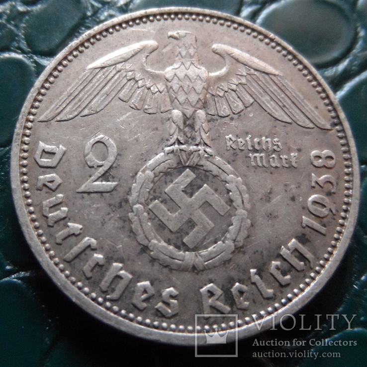 2 марки 1938   Германия  серебро  (Э.6.7)~