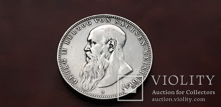 5 марок 1902 г. Саксен-Мейнинген, фото №2