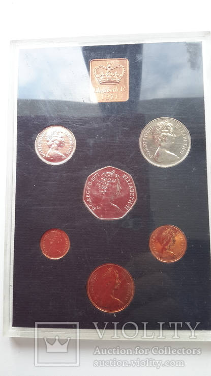 Великобритания набор монет 1971 г.,в оргстекла., фото №2