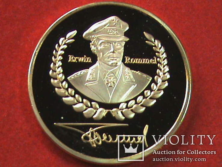 Генерал-фельдмаршал Роммель - сувенирная медаль копия, фото №2