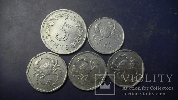 5 центів Мальта (порічниця) 5шт, всі різні, фото №3