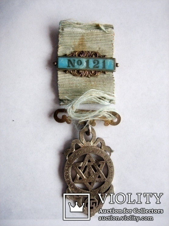 Старий масонський знак 121  (срібло), фото №3