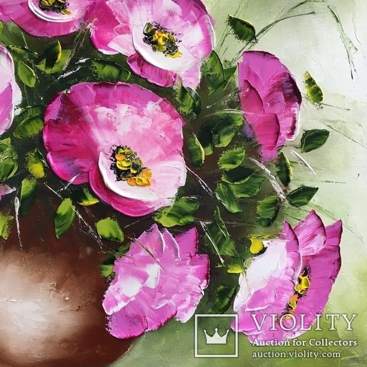 Картина «Чайные розы» масло мастихин, photo number 3