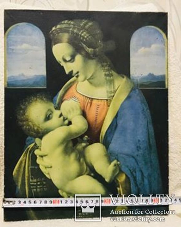 Леонардо да Винчи. Мадонна Литта. репродукция на ткани., фото №10