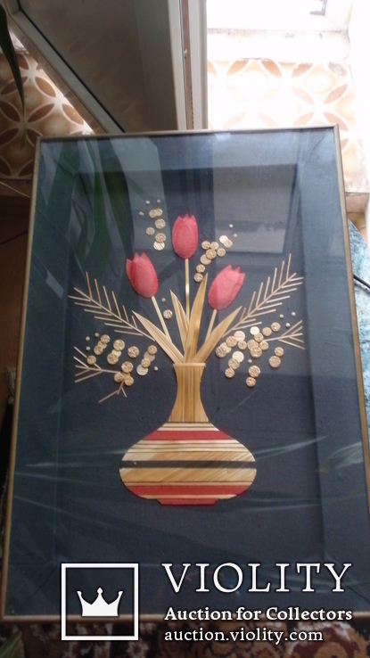 Панно декоративное из соломки Тюльпаны СССР, фото №7