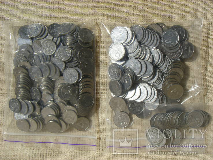 1 и 2 копеечные монеты 396 шт.