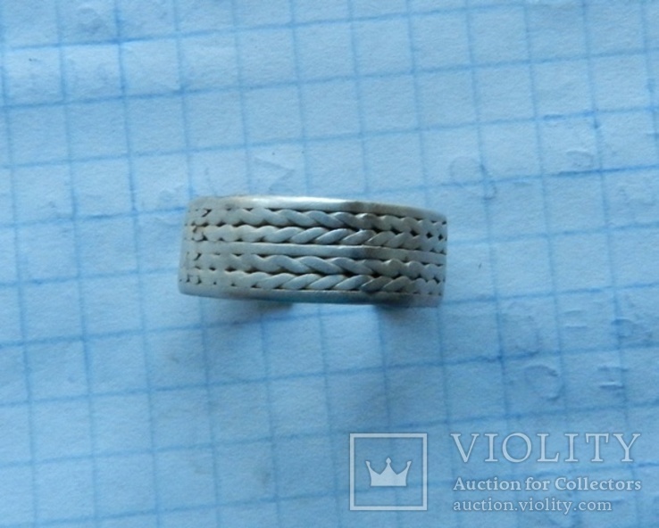 Серебренный пластинчастый перстень КР, фото №2