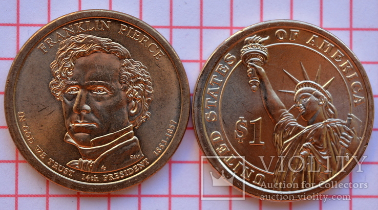 1 доллар 14-й президент США Ф.Пирс 2010 г