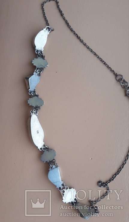 Серебряное ожерелье с камнями, фото №10