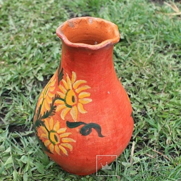 Глиняная ваза №1, ручная роспись