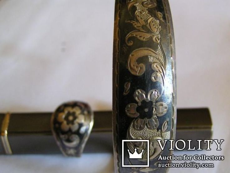 Браслет и кольцо комплект - серебро Кубачи Дагестан, фото №6