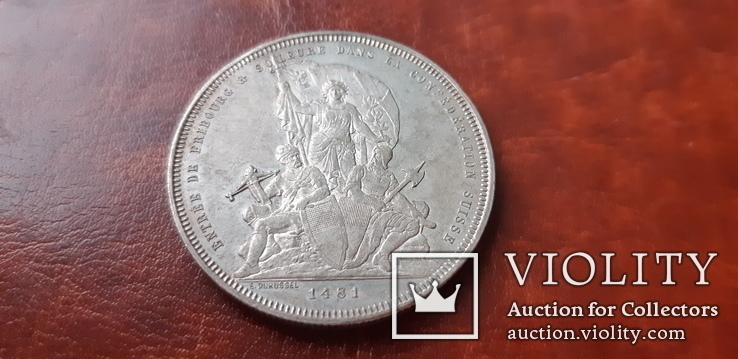 5 франков 1881 г. Фрайбург. Швейцария., фото №7
